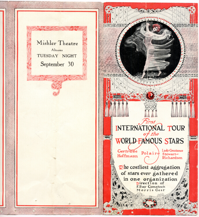 Programme du Mishler Theatre (USA) – 1913