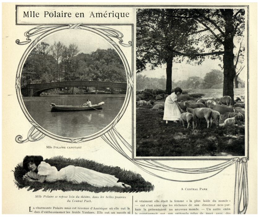 Polaire à Central Park – New York – Eté 1910