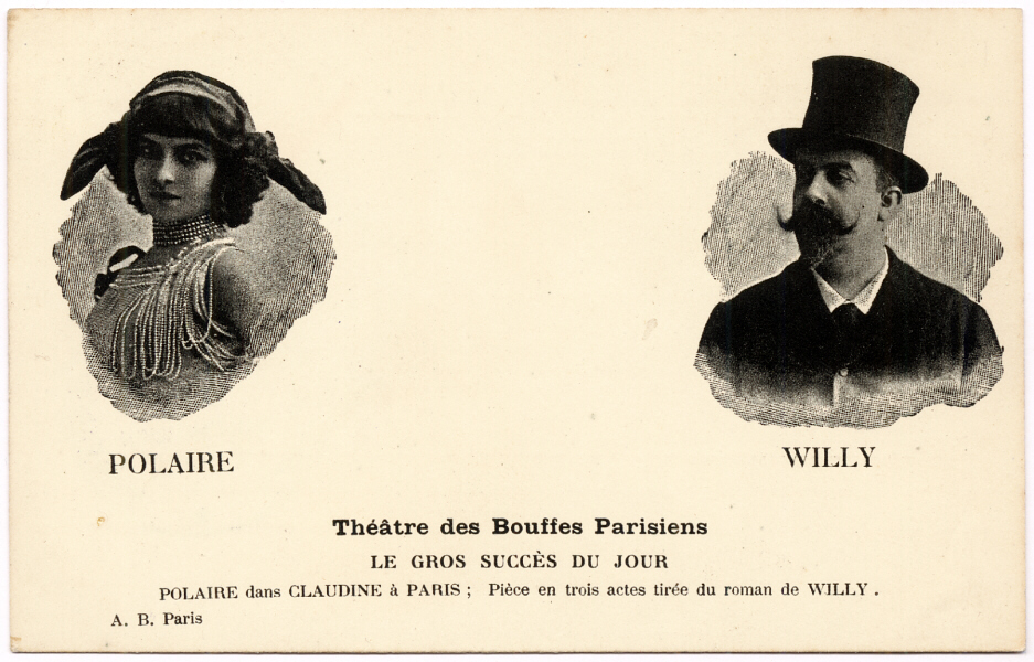 Carte postale publicitaire pour Claudine à Paris – 1902