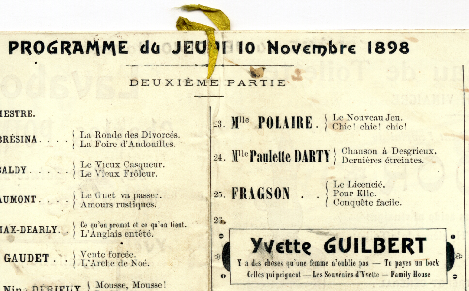 Programme de La Scala – Novembre 1898