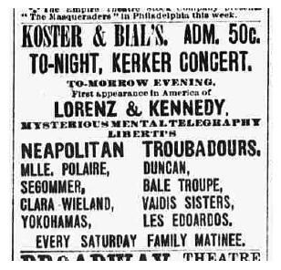 Advertisement in The Sun – Novembre 17, 1895